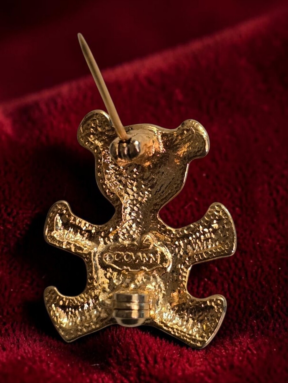 Giovanni Vintage Gold Teddy Bear Crystal Pin Brooch - Picture 4 of 4
